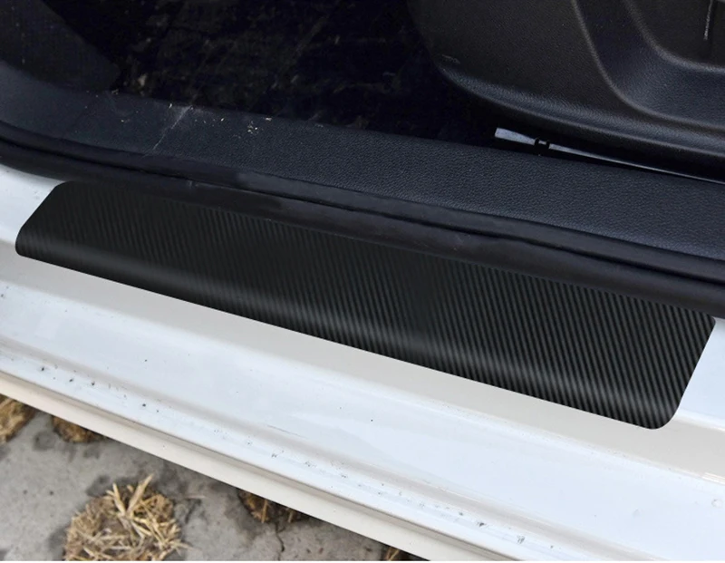 3D Car Sticker Door Sill Protector Car Styling Carbon Fiber Door Plate Scuff Protection Auto Accessories Door Step Scratch Cove 123