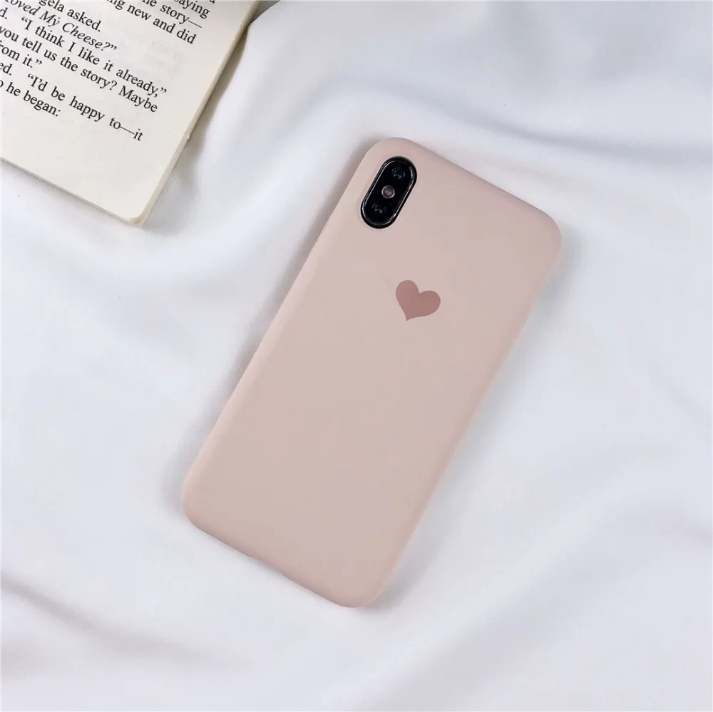 HUANQING Fashion Love Liquid mobile phone case For X XR XS Max 6 6S 7 7Plus 8 8Plus Protective Cover Sugar color case10