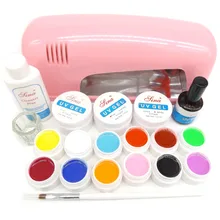 Новинка, для возраста от 9w Розовый ультрафиолетовая лампа накаливания набор гель UV Набор ногтей моющее средство Плюс УФ-гель, полирующие средства лаки для ногтей кисточка для ногтей, Инструменты Набор