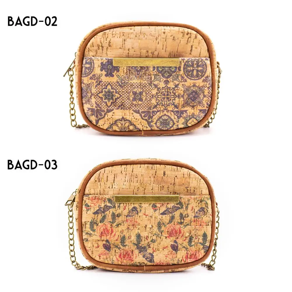 Натуральная пробковая сумка через плечо для девушек и женщин с традиционным португальский узором с плиткой сумка BAGD-02/03