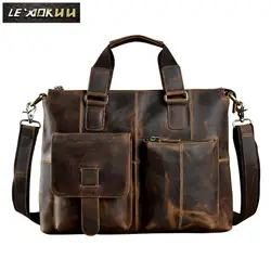 Для мужчин из натуральной кожи под старину дизайн путешествия Бизнес Исполнительный портфели чехол для ноутбука сумка B260d