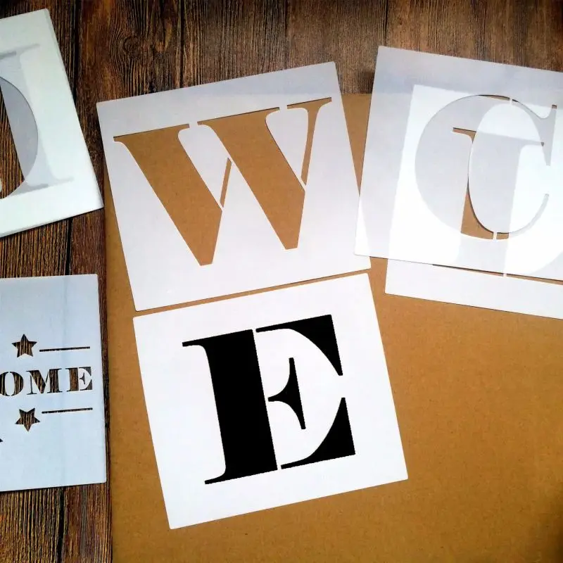 

DIY Welcome Hollow Writing Template for Wall Painting Card Scrapbooking Album Decorative Embossing Paper Card Making Tools