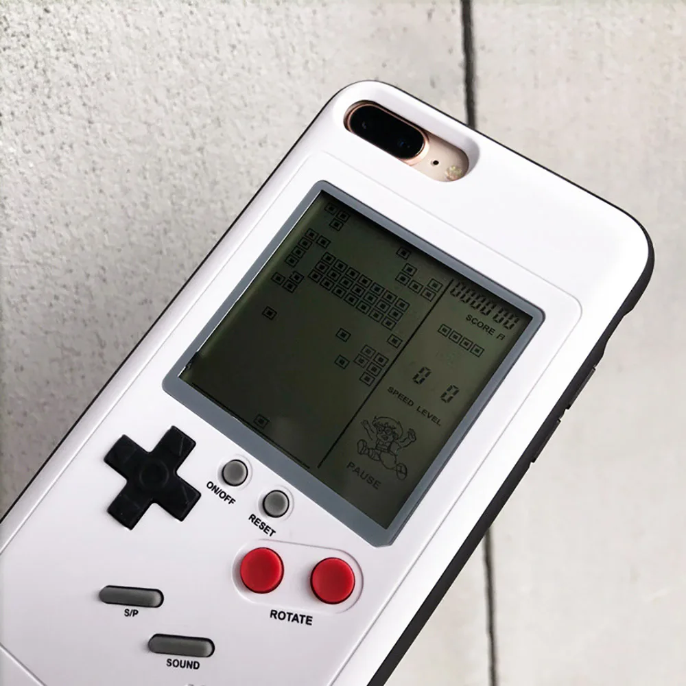 Tetris игровой автомат чехол для iPhone X 6 6S Plus Чехол черный Ретро Чехол для игровой приставки для iPhone 7 8 Plus X Capinha