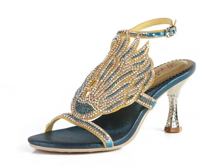 G-sparrow 2018 New Fashion Elegant Wedding High Heel Peep Toe Sandals Female Diamond Sexy Stiletto Rhinestone Womens Shoes13