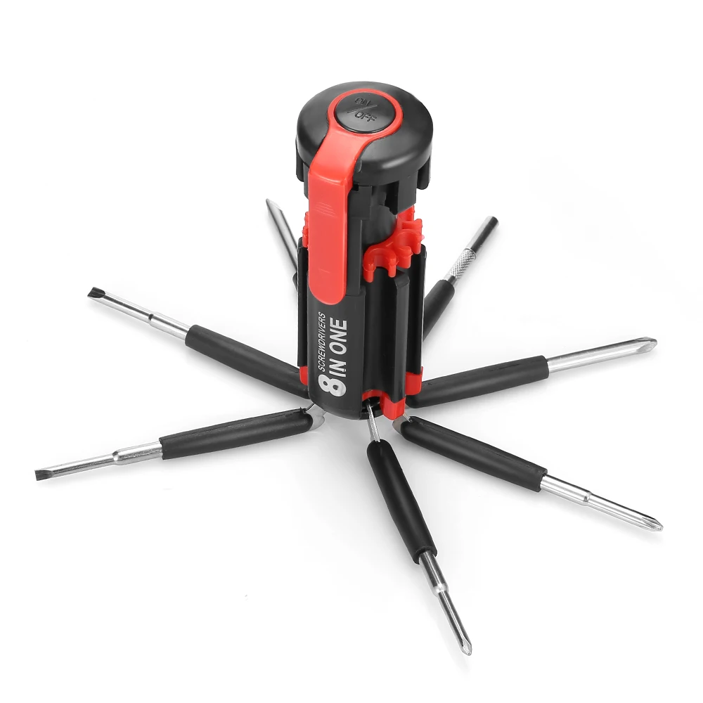 Modern Creative 8 In 1 Multifunctional Screwdriver Set With LED Light