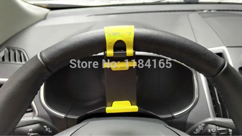 Автомобильные аксессуары, универсальный портативный автомобильный держатель для телефона на руль для samsung iPhone 5 6 htc huawei Xiaomi - Цвет: Цвет: желтый