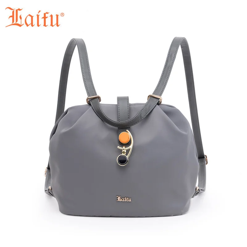 Laifu Nylon Mini Women s Backpack Girls s Crossbody Shoulder Bag Casual Daypack Grey Black Rust
