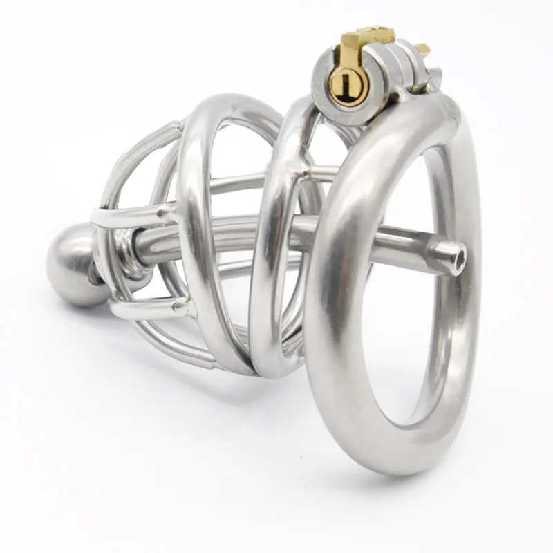 Stainless Steel Male Chastity Device with Catheter Sound,Cock Rings,Penis Cage,Virginity Lock,Adult Games Bdsm Sex Toy For Men
