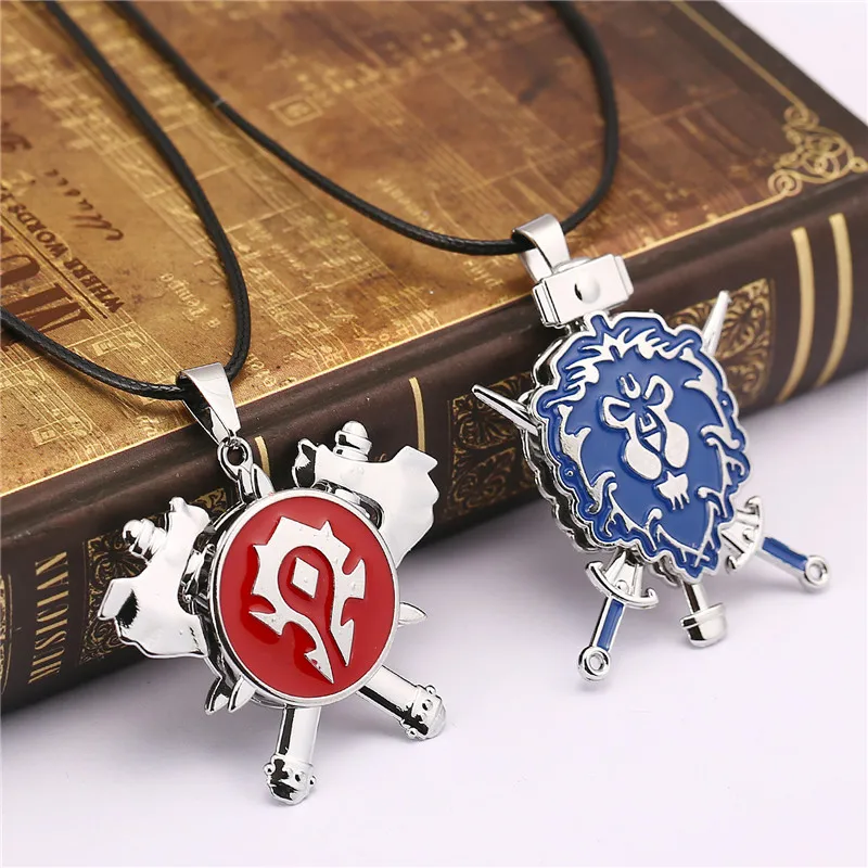 

ORP Anime game peripheral products Accessories jewelry World of Warcraft Tribe Union Lion logo can be turned pendant necklace