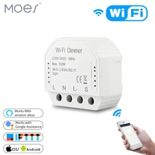 DIY Vida Inteligente Wi-fi Luz LED Dimmer Switch Inteligente/Tuya APP Controle Remoto Interruptor de 1/2 Vias, funciona com Alexa Echo Inicial do Google