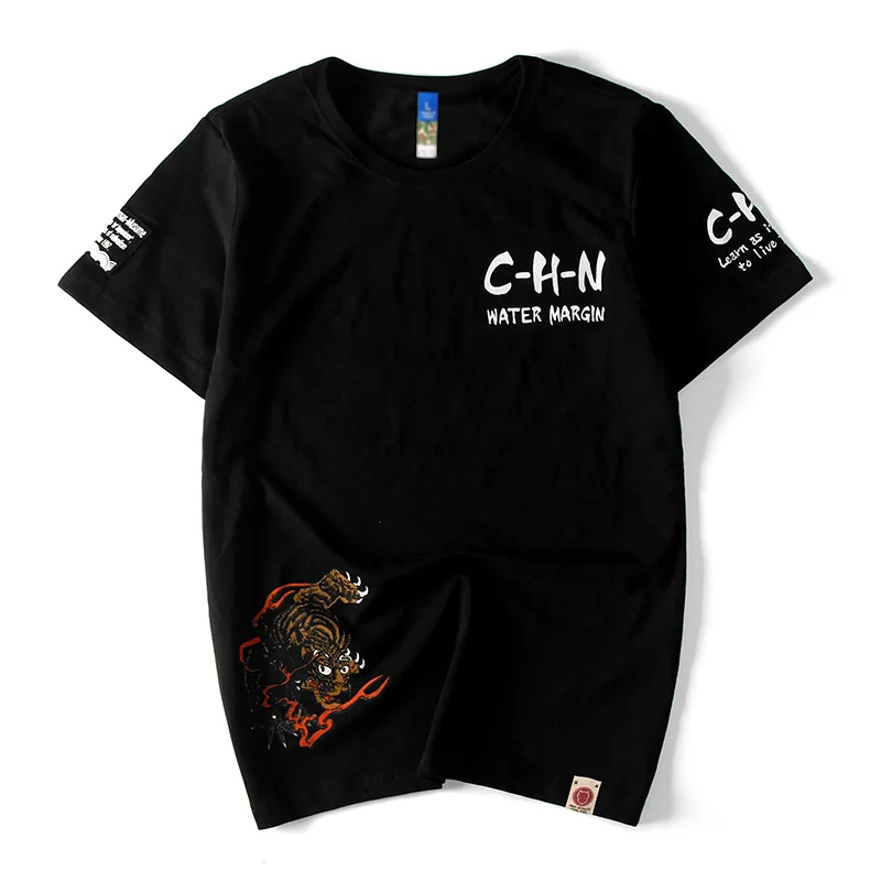 Повседневная футболка Jantour в китайском стиле для мужчин брендовая тенниска из 100%