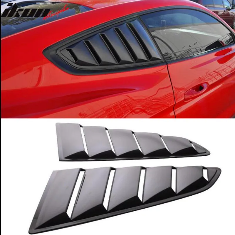 

For 2015-2018 Ford Mustang OE Style Side Black Window Louvers