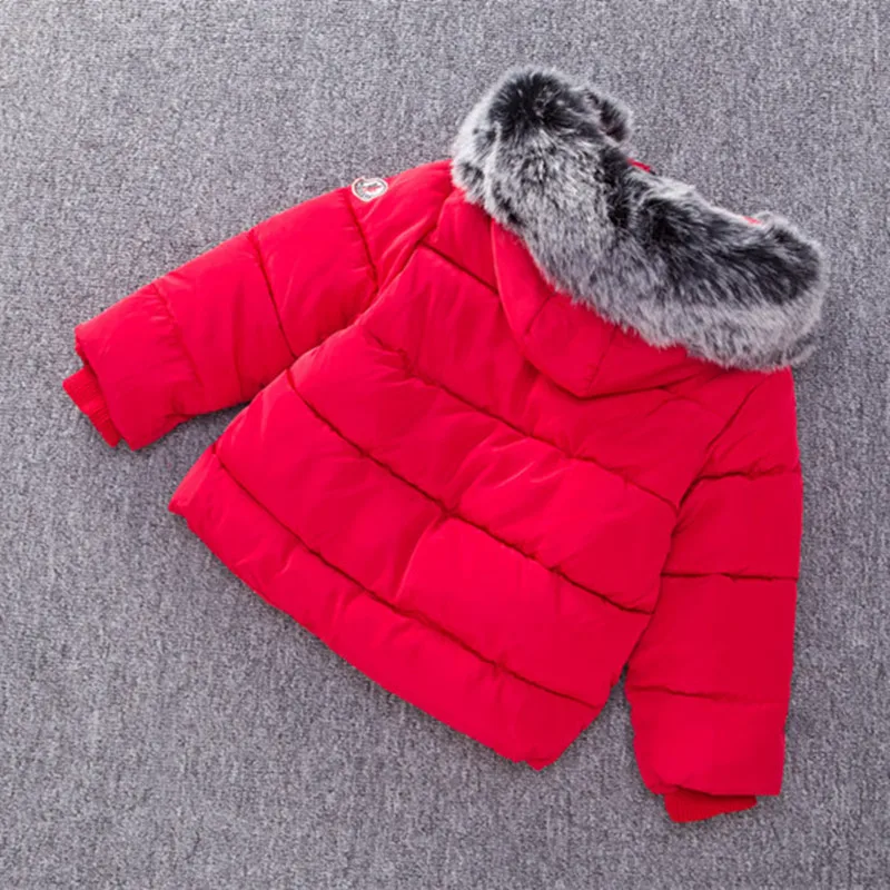 

SFC-056 Autumn Winter Jacket Kids Warm Thick Hooded Coat/baby girls boys cotton pure color jacket
