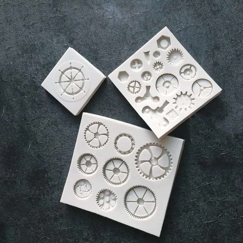 

New gear shape silicone mold DIY sugar cake biscuit mold chocolate soft candy baking appliances