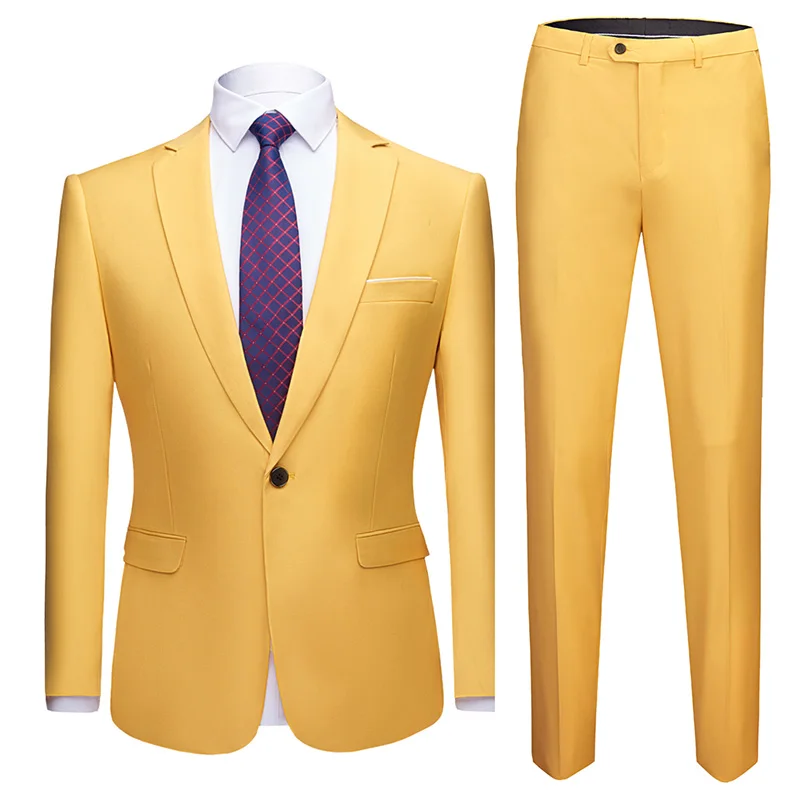 Мужские деловые случайные костюмы наборы/мужской костюм из трех частей три отдельных набора/мужские блейзеры+ брюки размера плюс S-6XL - Цвет: 918