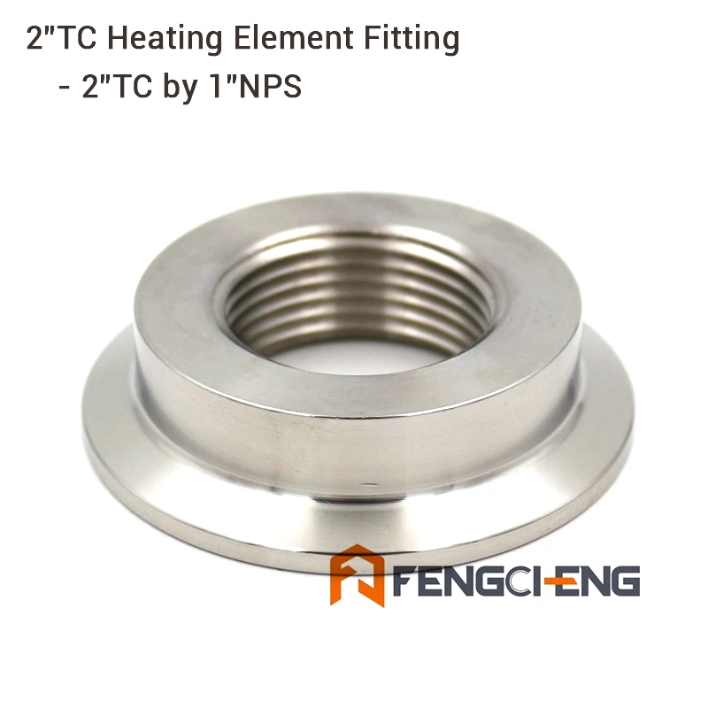 

2" TC x 1" NPS Heating Element Fitting Stainless Steel 304 Homebrew Hardware, DIY Electric Brewery Hardware