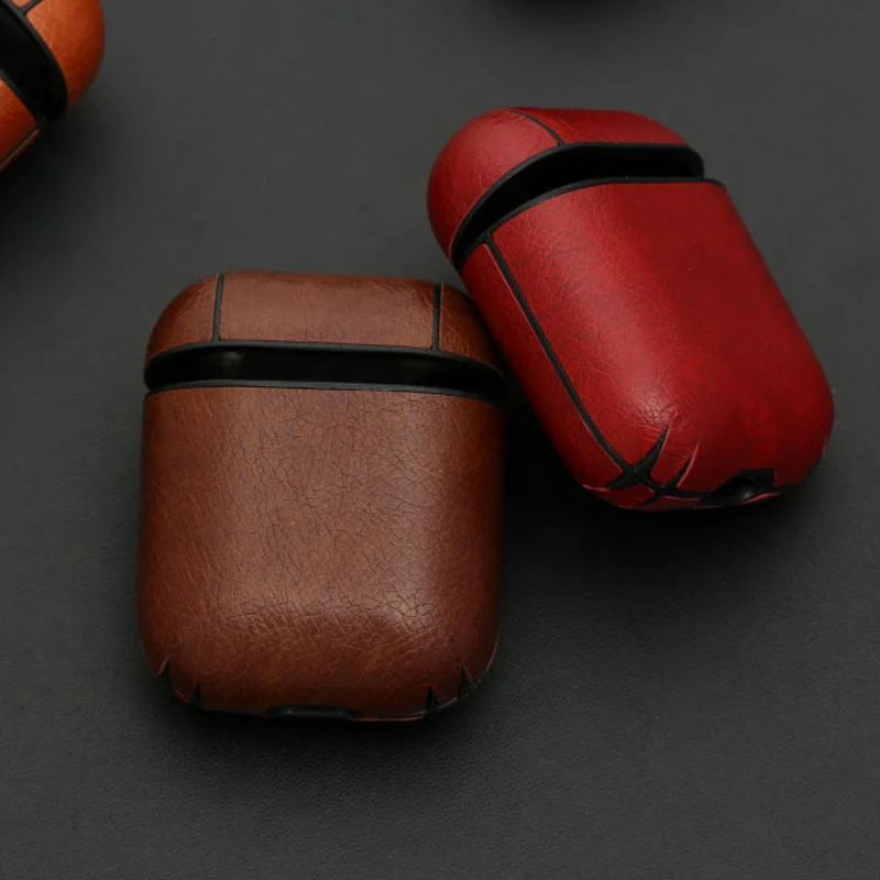 Business Earphone Case For Apple Airpods 2 Strap PU Leather Bluetooth Headphone Air Pods Cover Case Pouch AirPod Accessories 1:1