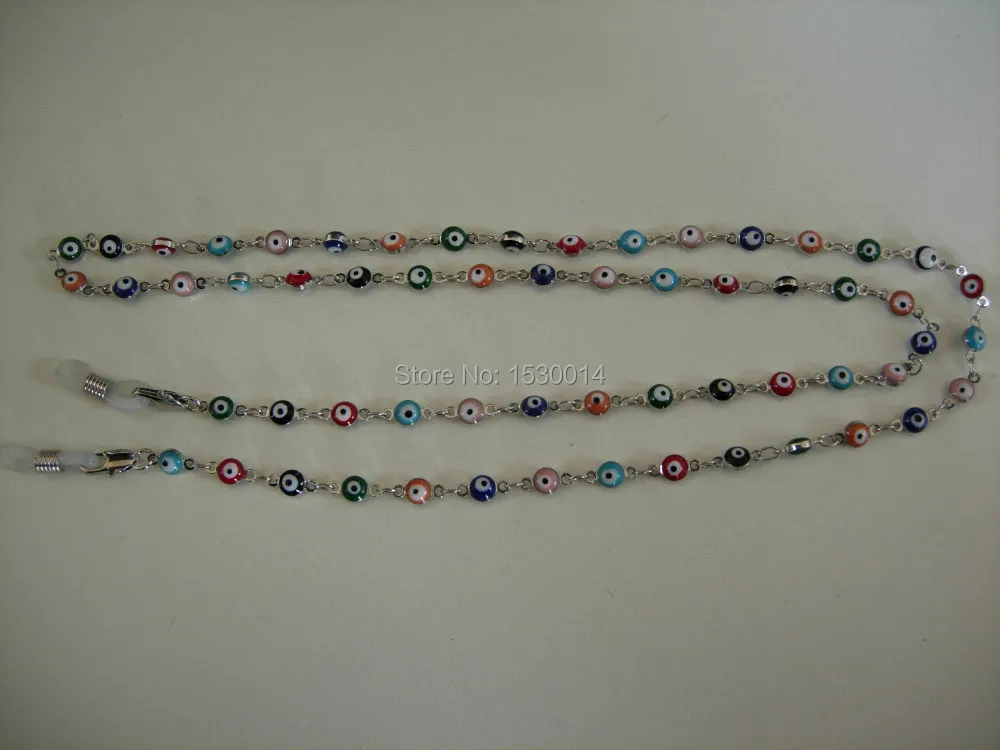 

fashionable colorful beaded silver electro-plating metal chain eyewear retainer holder