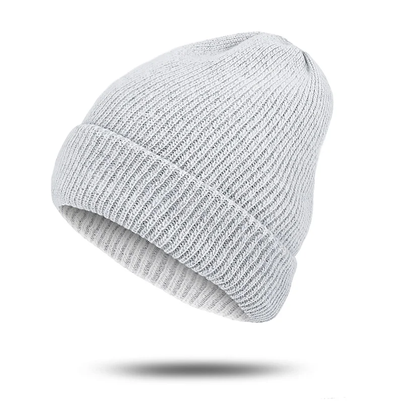 MLTBB Брендовые женские зимние шапки, вязаная теплая шапка для мужчин, модные шапочки Skullies для девочек и мальчиков, мягкая шапка, спортивная шапка для улицы - Цвет: Light Grey