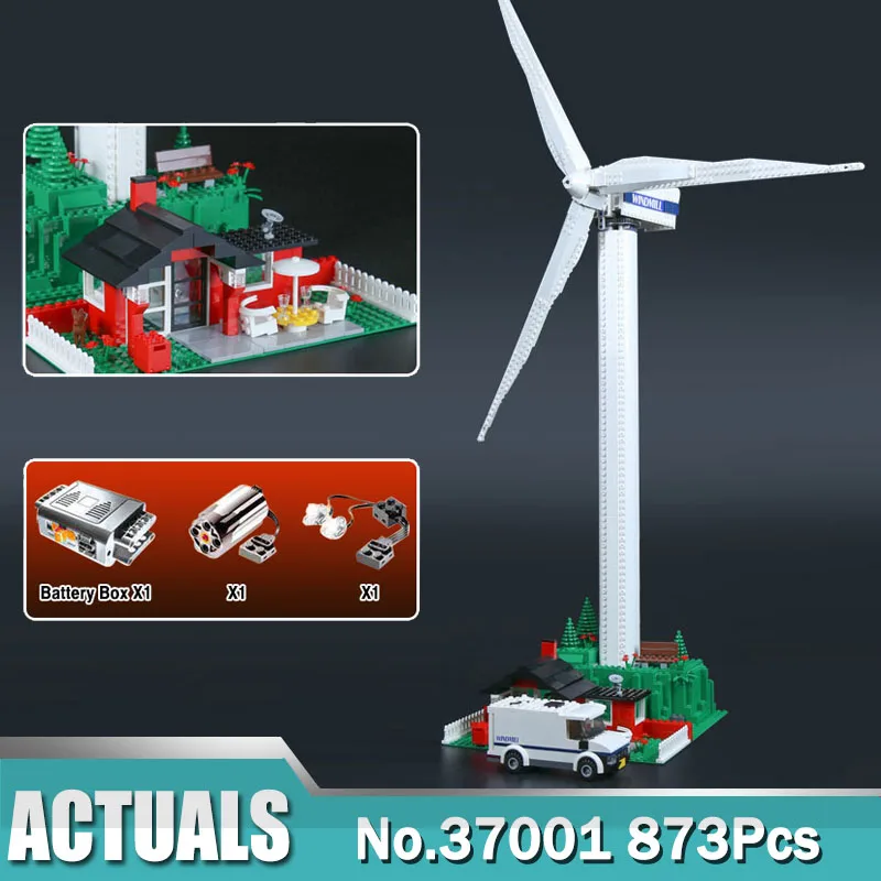 873 шт 37001 уличная серия совместима с 4999 Vestas ветряная турбина детские строительные