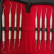 Высокое качество стоматологические кюреты Грейси набор из 8 пародонтальный скалер Calculus нержавеющая сталь скалер набор инструментов для стоматологии чистка зубов