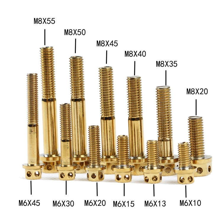 6 шт./лот 304 труба из нержавеющей стали для мотоциклов винты M8* 20/35/40/45/50/55 мм с винтом M6* 10/13/20 Вт, 30 Вт, 45 мм мотоциклетные болты