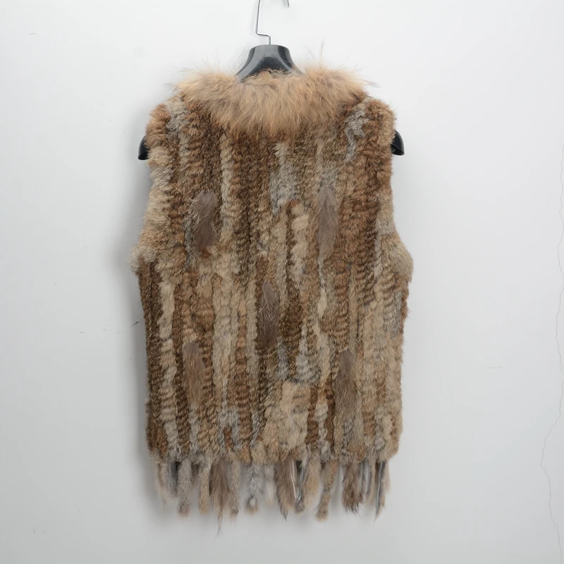 Жилет из натурального меха кролика 17 цветов E1000|raccoon dog fur|real furvest rabbit |