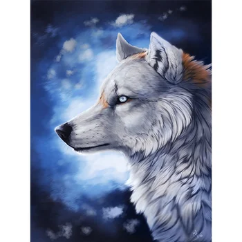 

5D DIY Diamond Painting Lone wolf Embroidery Cross Stitch Rhinestones Mosaic Painting Home art wall decor sticker