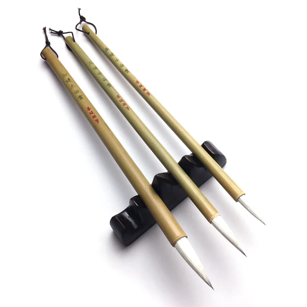 Us 11 59 37 Off Large Middle Small Cloud Calligraphy Brush Rabbit Woolen Hair Writing Brushes Regular Script Cursive Calligraphy Pen Brush 3pcs In