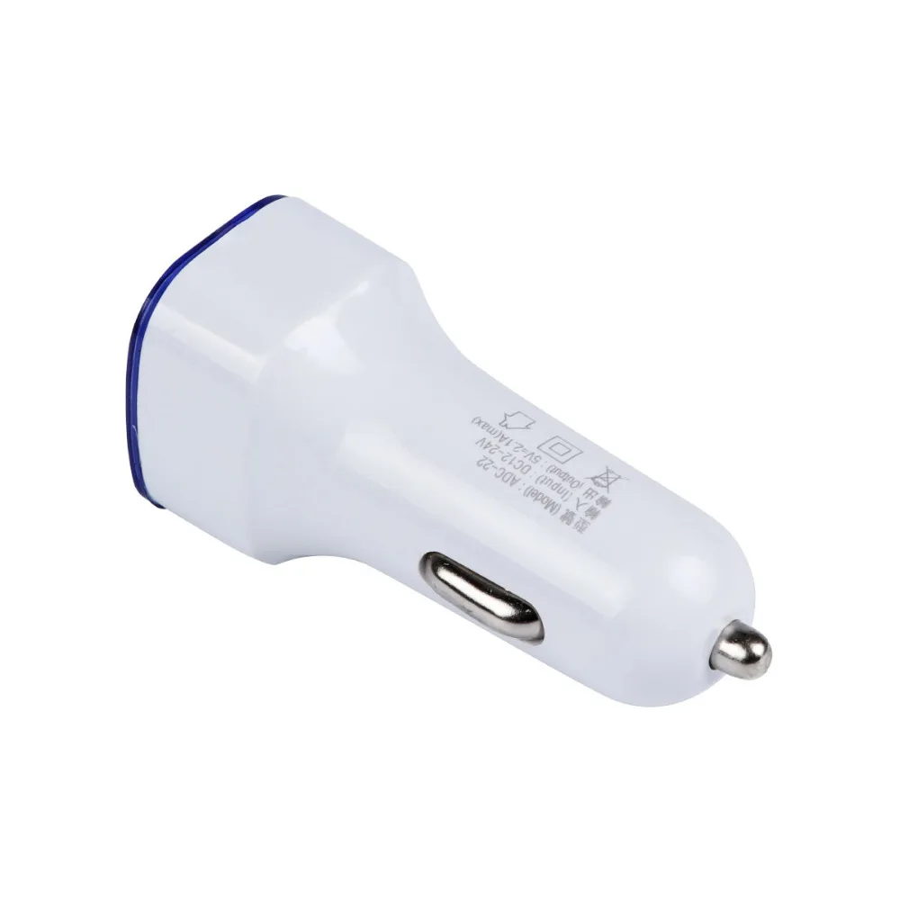 Универсальный светодиодный светильник KOOYUTA, двойной, 2 порта, 2.1A+ 1A, автомобильное зарядное устройство USB, четыре цвета, для samsung, Apple, iphone, сотового телефона