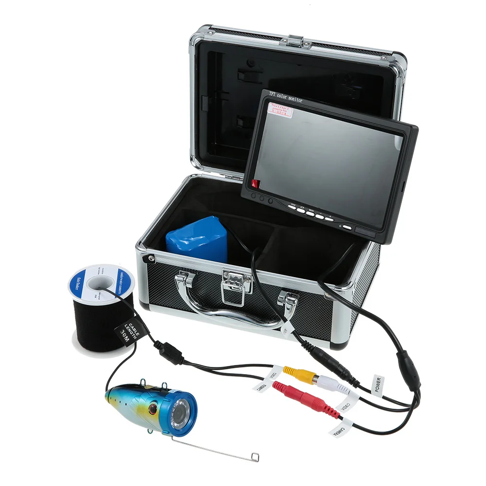 جديد HD 1000TVL 120 درجة واسعة زاوية 12LED الصيد كاميرا Fishfinder 7 ''اللون الرقمية LCD صياد السمك 15 M/ 30 M كابل الاتحاد الأوروبي/الولايات المتحدة التوصيل