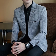 Плюс размер 5xl блейзер тонкий masculino мужские костюмы блейзеры 3 цвета одна кнопка полный рукав классический мужской блейзер винтажный пиджак