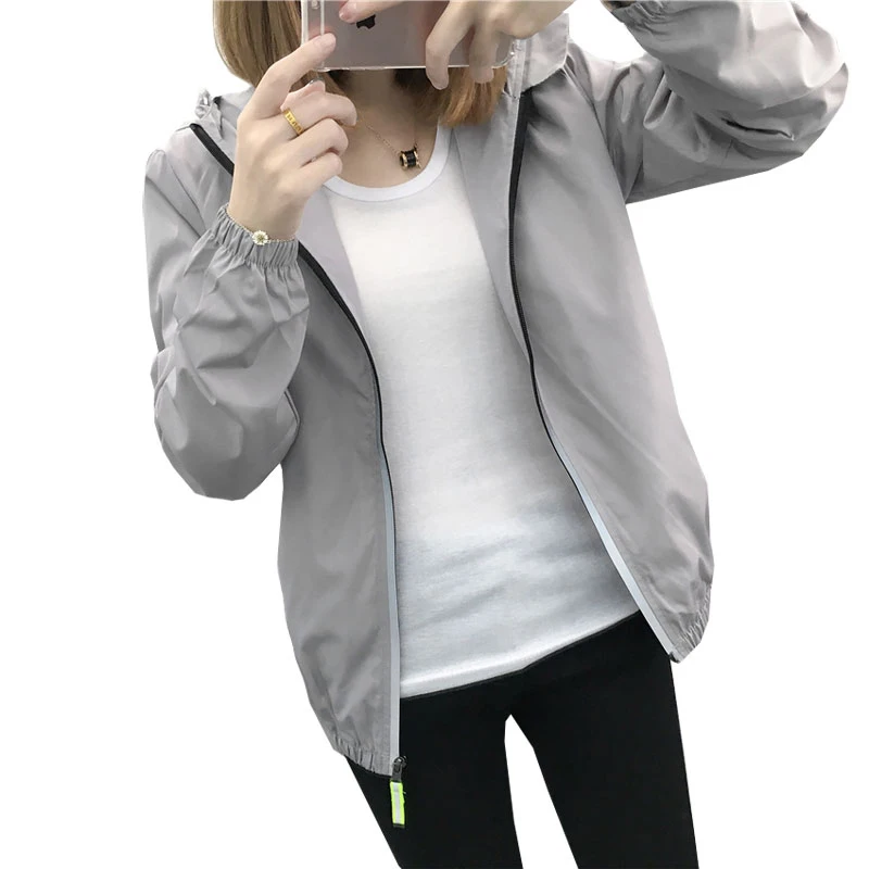 

Autumn Plus Size 7XL Bomber Jacket Women Luminous Fashion Hooded Tops Jacket Femme Casual Unisex Candy Colors Windproof Coat
