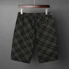 Мужские брюки Модные клетчатые летние брюки с пятью точками мужские модные мужские брюки повседневные брюки menLMDS6088