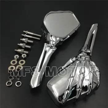 

Motorcycle Part Cruiser CHROME Skull Skeleton Mirrors For Suzuki GSXR GSX-R 600 750 1000 Hayabusa