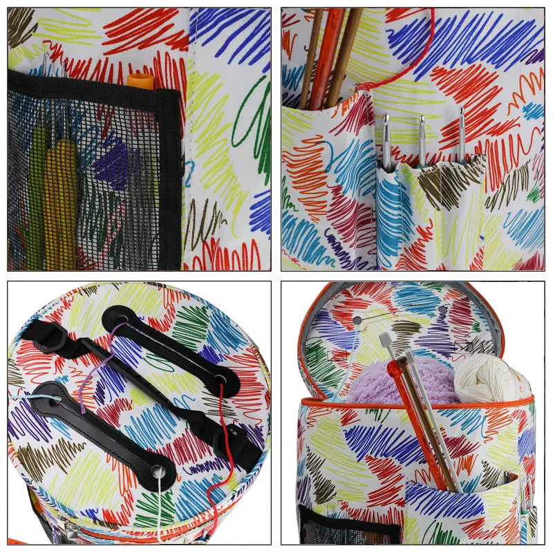 Looen 5 стилей полосатая сумка для вязания крючком пустая сумка для вязания спиц и крючком Швейные Инструменты сумка для хранения пряжи