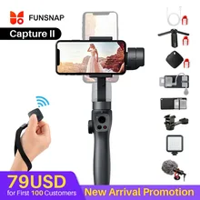 Funsnap Caputure 2 3-Axis смартфон шарнирный для samsung 8 s8 Gopro 7 6 5 экшн Камера стабилизатор vs Moza mini-s Feiyu