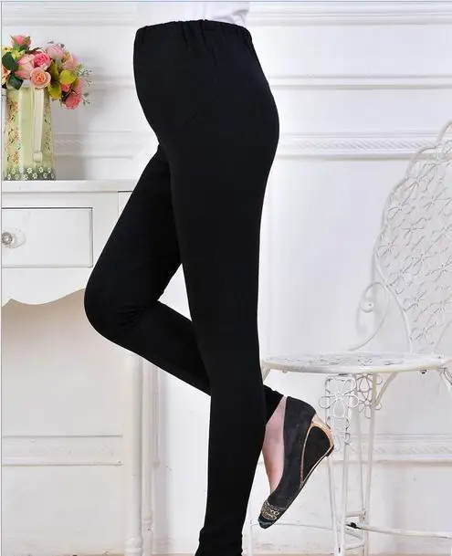 Весна Осень Новая мода Gravida штаны для беременных уход за животом Леггинсы Одежда для беременных женщин ropa mujer плюс размер - Цвет: black