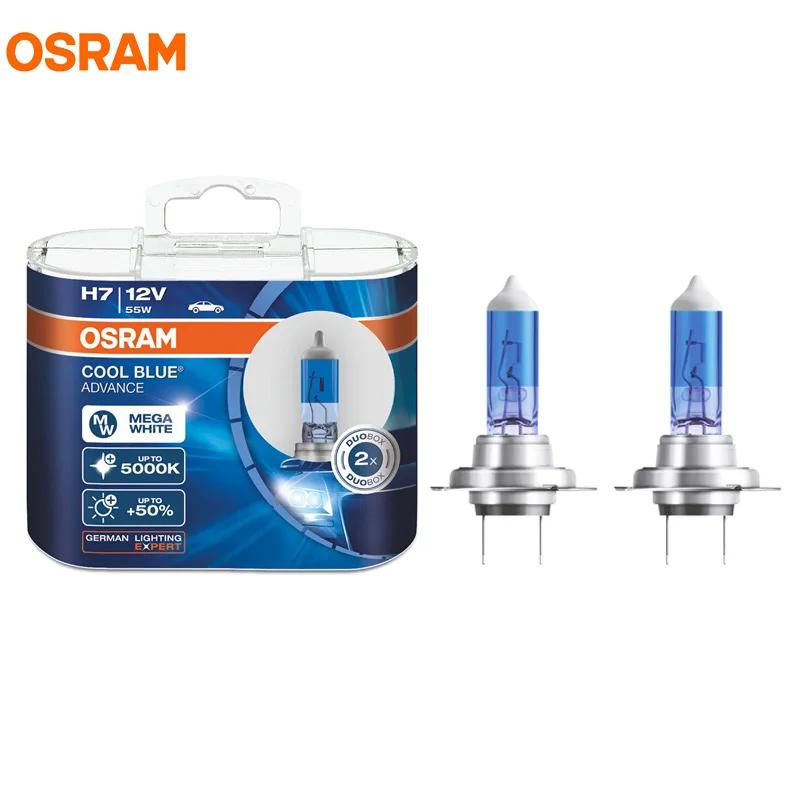 

OSRAM H7 12V 55W 5000K 62210CBA PX26d COOL BLUE ADVANCE Xenon Halogen Bulb Car Headlight Hi/lo Beam More Brightness Pair