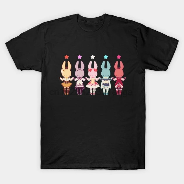 Мужская футболка с коротким рукавом Puella Magi Bunny Magica Madoka для женщин и мужчин | одежда