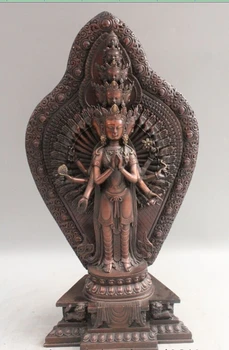 

17" Tibet Tibetan Buddhism Bronze 1000 Arms Avalokiteshvara of Goddess Statue