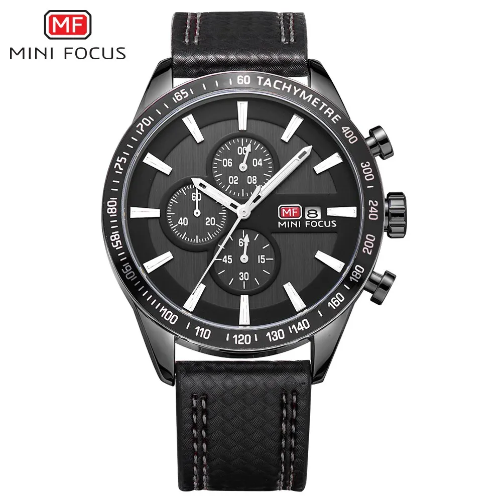 MINIFOCUS, новинка, распродажа, кварцевые часы, Лидирующий бренд, наручные часы, мужские, военные, многофункциональные часы, Hodinky Montre Homme, Relogio Masculino - Цвет: Черный