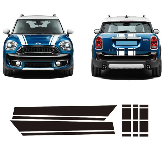 Hood Stripes Rear Graphics Decal Stickers Car Styling For Mini Hood Stripes Rear Graphics Decal Stickers Car Styling For Mini Cooper Countryman F60 2017 Accessories