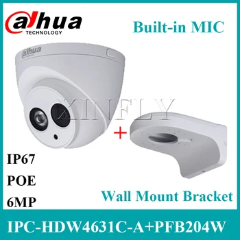 

Dahua IPC-HDW4631C-A 6MP IP Camera POE Network Camera With Built-in Mic With Wall Mount Bracket PFB204W