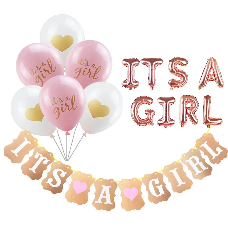 Gender Reveal Decor Pink Paper Banner Decorations Its a Girl Boy Balloons Party Supplies Baby Shower Gender Reveal Oh Baby