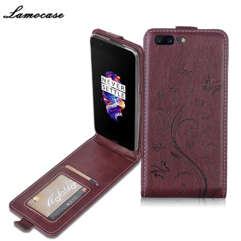 Lamocase для OnePlus 5 Case Роскошный кожаный чехол One Plus A5000 один плюс откидная крышка
