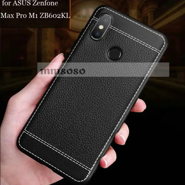 

Luxury TPU Case for ZB602KL Soft Case Leather Texture Silicone Cover for ASUS Zenfone Max Pro M1 ZB602KL ZB 602KL X00TD