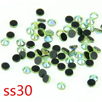 

Top Quality ! Lt Green AB 40Gross SS30 Crystal Hot Fix Rhinestones DMC HotFix Strass for Clothing DIY