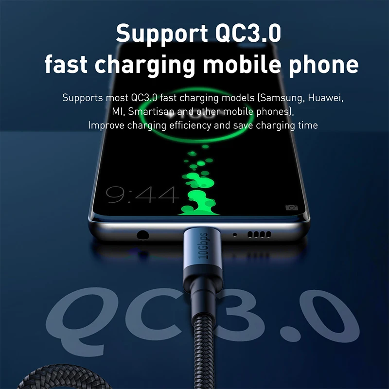 Продажа Baseus font b USB b font 3,1 type C font b USB b font C кабель для MacBook Pro 100 Вт PD Quick Charge 4,0 3,0 Для samsung S10 Xiaomi Redmi K20 USBC зарядное устройство