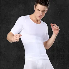 Новинка Фитнес Мужская компрессионная футболка Бодибилдинг футболка Топы Рубашки Мужские поясные Корсеты мужская одежда похудение